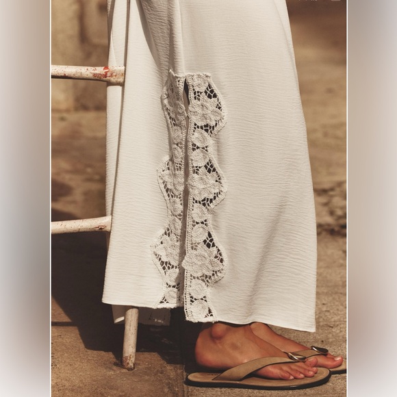 Zara White Maxi Dress with Lace Details - Picture 6 of 13